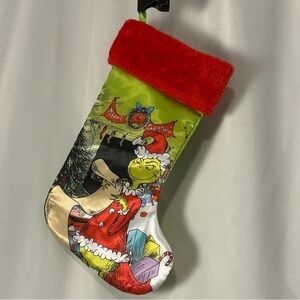 Dr.Seuss The Grinch Christmas Stocking with Red Fur Cuff
